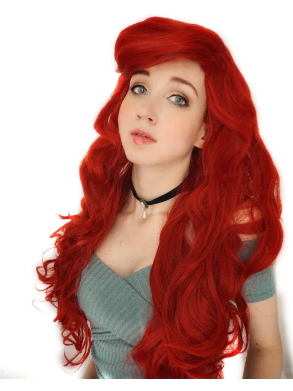 Women's Red Heat Resistant Synthetic Fiber Long Straight Ombre Wigs